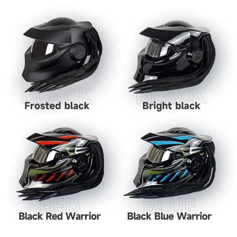 Matte Black Predator Motorcycle Helmet