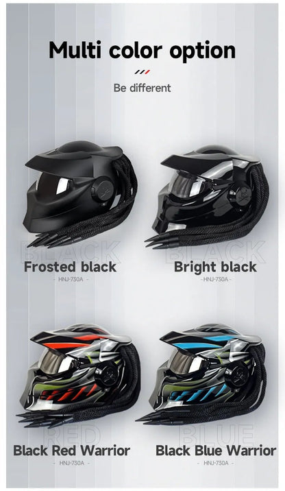 Matte Black Predator HNJ Motorcycle Helmet - KingsMotorcycleFairings.com