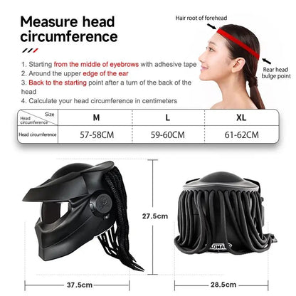 Matte Black Predator HNJ Motorcycle Helmet - KingsMotorcycleFairings.com