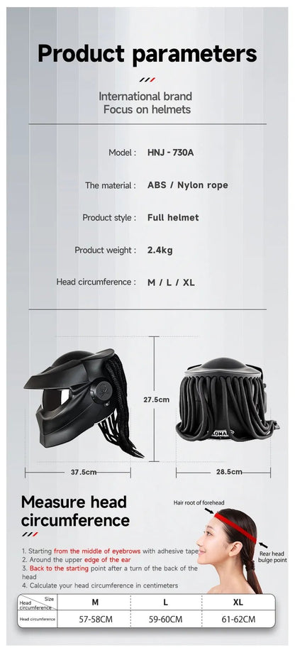 Matte Black Predator HNJ Motorcycle Helmet - KingsMotorcycleFairings.com
