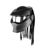 Matte Black Predator HNJ Motorcycle Helmet - KingsMotorcycleFairings.com