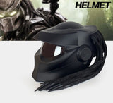 Matte Black Predator HNJ Motorcycle Helmet - KingsMotorcycleFairings.com
