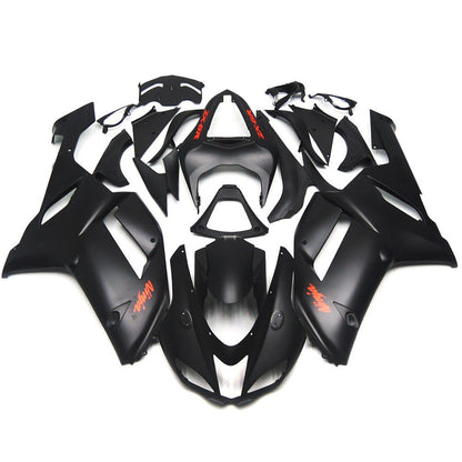 Matte Black and Red Fairing Kit for a 2007 & 2008 Kawasaki Ninja ZX-6R 636 motorcycle