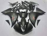 Matte Black and Red Fairing Kit for a 2012, 2013 & 2014 Yamaha YZF-R1 motorcycle