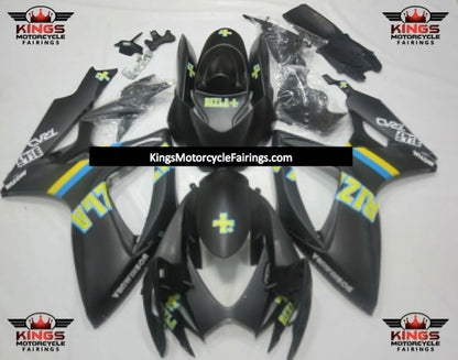 Suzuki GSXR600 (2006-2007) Matte Black, Yellow & Blue Rizla Fairings