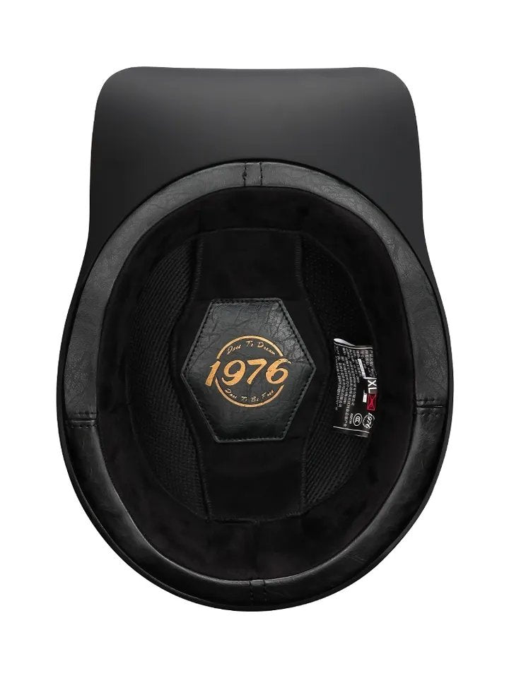 Matte Black Vintage Baseball Cap Motorcycle Helmet by KingsMotorcycleFairings.com