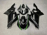 Matte Black and Green Fairing Kit for a 2017, 2018, 2019 & 2020 Yamaha YZF-R6 motorcycle