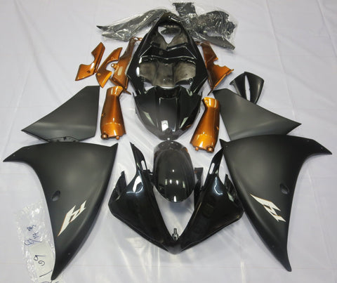 Yamaha YZF-R1 (2009-2011) Black, Matte Black & Orange Fairings