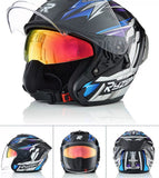 Matte Black, Blue, Silver & Purple RO5 Motorcycle Helmet at KingsMotorcycleFairings.com