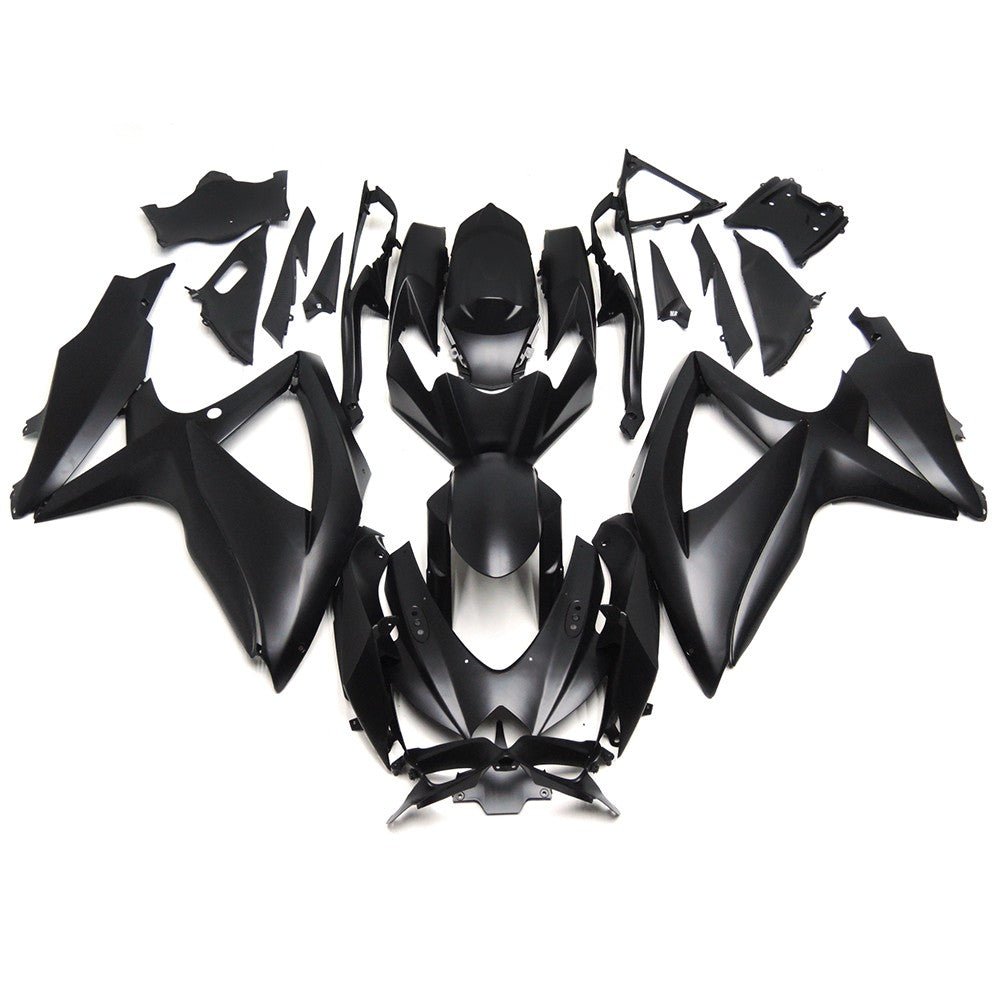 Matte Black Fairing Kit for a 2008, 2009 & 2010 Suzuki GSX-R750 motorcycle