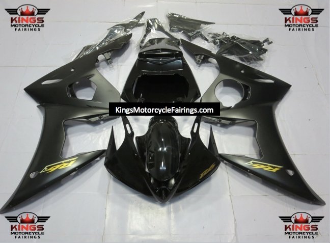 Yamaha YZF R6 Fairings 2005 Matte Black Gloss Black Gold