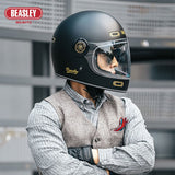 Matte Black & Gold Beasley Motorcycle Helmet from KingsMotorcycleFairings.com