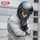Matte Black & Gold Beasley Motorcycle Helmet from KingsMotorcycleFairings.com