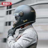 Matte Black & Gold Beasley Motorcycle Helmet from KingsMotorcycleFairings.com