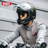 Matte Black & Gold Beasley Motorcycle Helmet from KingsMotorcycleFairings.com