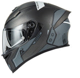 Black Satin & Matte Gray A+ Ryzen Motorcycle Helmet at KingsMotorcycleFairings.com