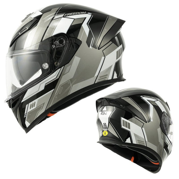 Matte Black & Gray Freedom Ryzen Motorcycle Helmet at KingsMotorcycleFairings.com