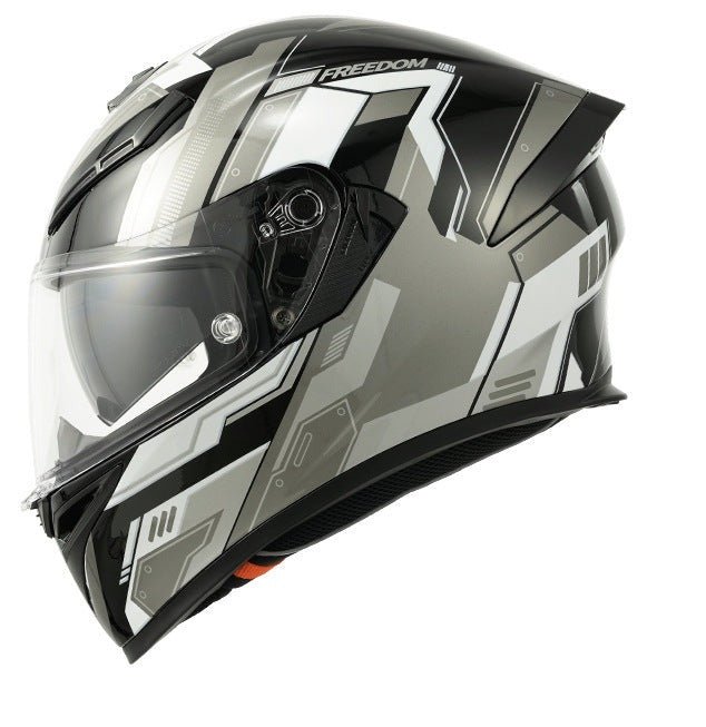 Matte Black & Gray Freedom Ryzen Motorcycle Helmet at KingsMotorcycleFairings.com