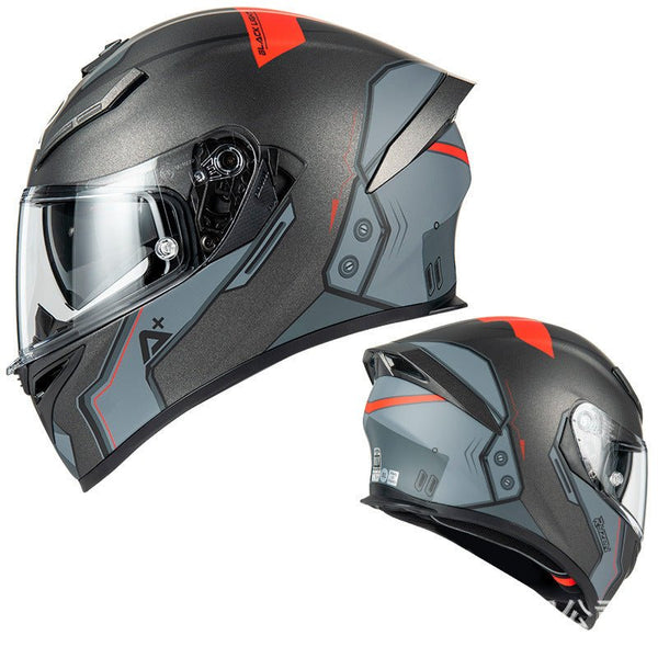 Matte Black, Gray & Red A+ Ryzen Motorcycle Helmet at KingsMotorcycleFairings.com