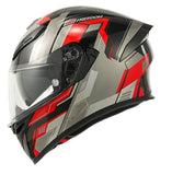 Matte Black, Gray & Red Freedom Ryzen Motorcycle Helmet at KingsMotorcycleFairings.com