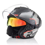 Matte Black, Gray & Red RO5 Motorcycle Helmet at KingsMotorcycleFairings.com