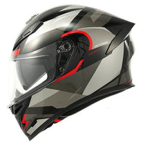 Matte Black, Gray, Silver & Red Ryzen Motorcycle Helmet at KingsMotorcycleFairings.com