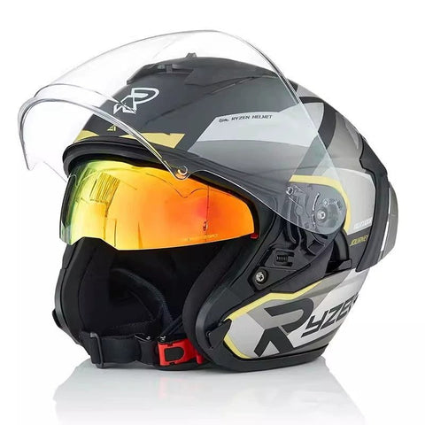 Matte Black, Gray & Yellow RO5 Motorcycle Helmet at KingsMotorcycleFairings.com