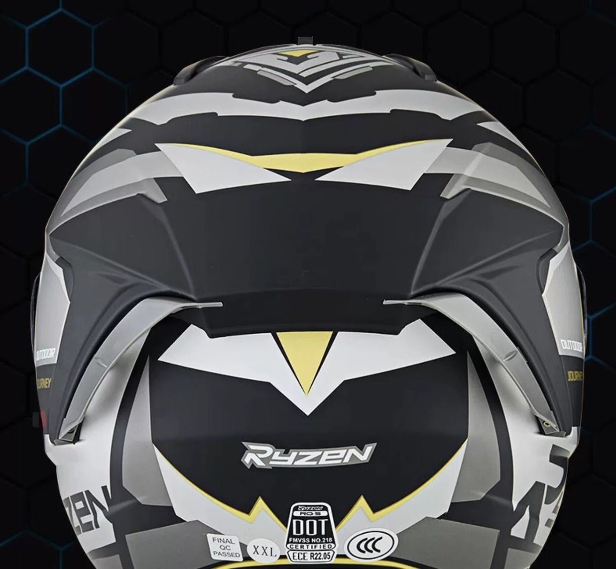 Matte Black, Gray & Yellow RO5 Motorcycle Helmet at KingsMotorcycleFairings.com