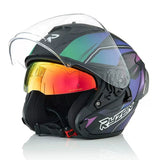 Matte Black, Green, Blue & Purple RO5 Motorcycle Helmet at KingsMotorcycleFairings.com
