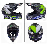 Matte Black, Green, Gray & Blue Dirt Bike Motorcycle Helmet at KingsMotorcycleFairings.com