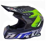 Matte Black, Green, Gray & Blue Dirt Bike Motorcycle Helmet at KingsMotorcycleFairings.comMotocross Helmet - Matte Black, Green, Gray & Blue at KingsMotorcycleFairings.com