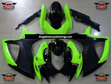 Suzuki GSXR600 (2006-2007) Matte Black, Green & Gloss Black Fairings