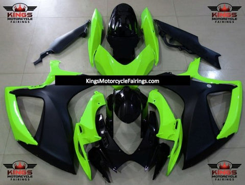 Suzuki GSXR750 (2006-2007) Matte Black, Green & Gloss Black Fairings