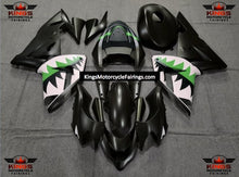 Fairing kit for a Kawasaki ZX10R (2004-2005) Matte Black, Green & White Shark Teeth