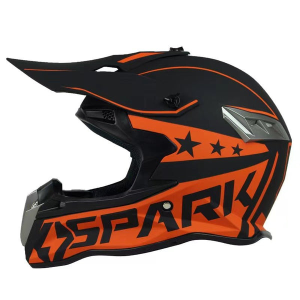 Matte Black, Matte Orange & Silver Dirt Bike Motorcycle Helmet at KingsMotorcycleFiarings.com