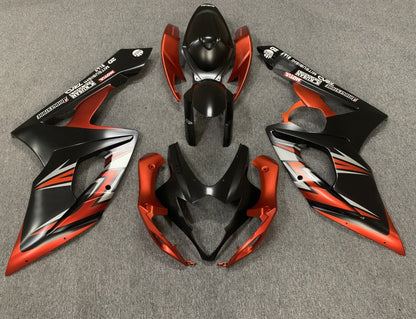 Matte Black, Matte Orange and Matte Silver Fairing Kit for a 2005 & 2006 Suzuki GSX-R1000 motorcycle