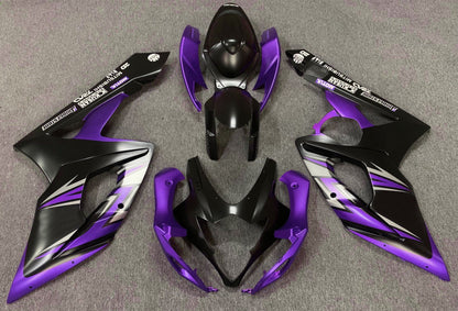 Matte Black, Matte Purple and Matte Silver Fairing Kit for a 2005 & 2006 Suzuki GSX-R1000 motorcycle