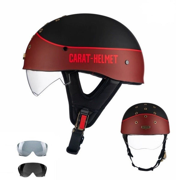Matte Black & Matte Red Carat Helmet at KingsMotorcycleFairings.com  
