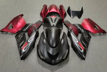 Matte Black, Matte Red and Matte Silver Flame Fairing Kit for a 2006, 2007, 2008, 2009, 2010 & 2011 Kawasaki Ninja ZX-14R motorcycle