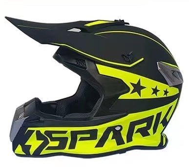 Matte Black & Neon Yellow Dirt Bike Motorcycle Helmet at KingsMotorcycleFairings.com