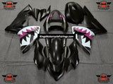 Matte Black, Pink and White Shark Teeth Fairing Kit for a 2004 & 2005 Kawasaki ZX-10R motorcycle