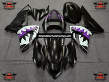 Fairing kit for a Kawasaki ZX10R (2004-2005) Matte Black, Purple & White Shark Teeth