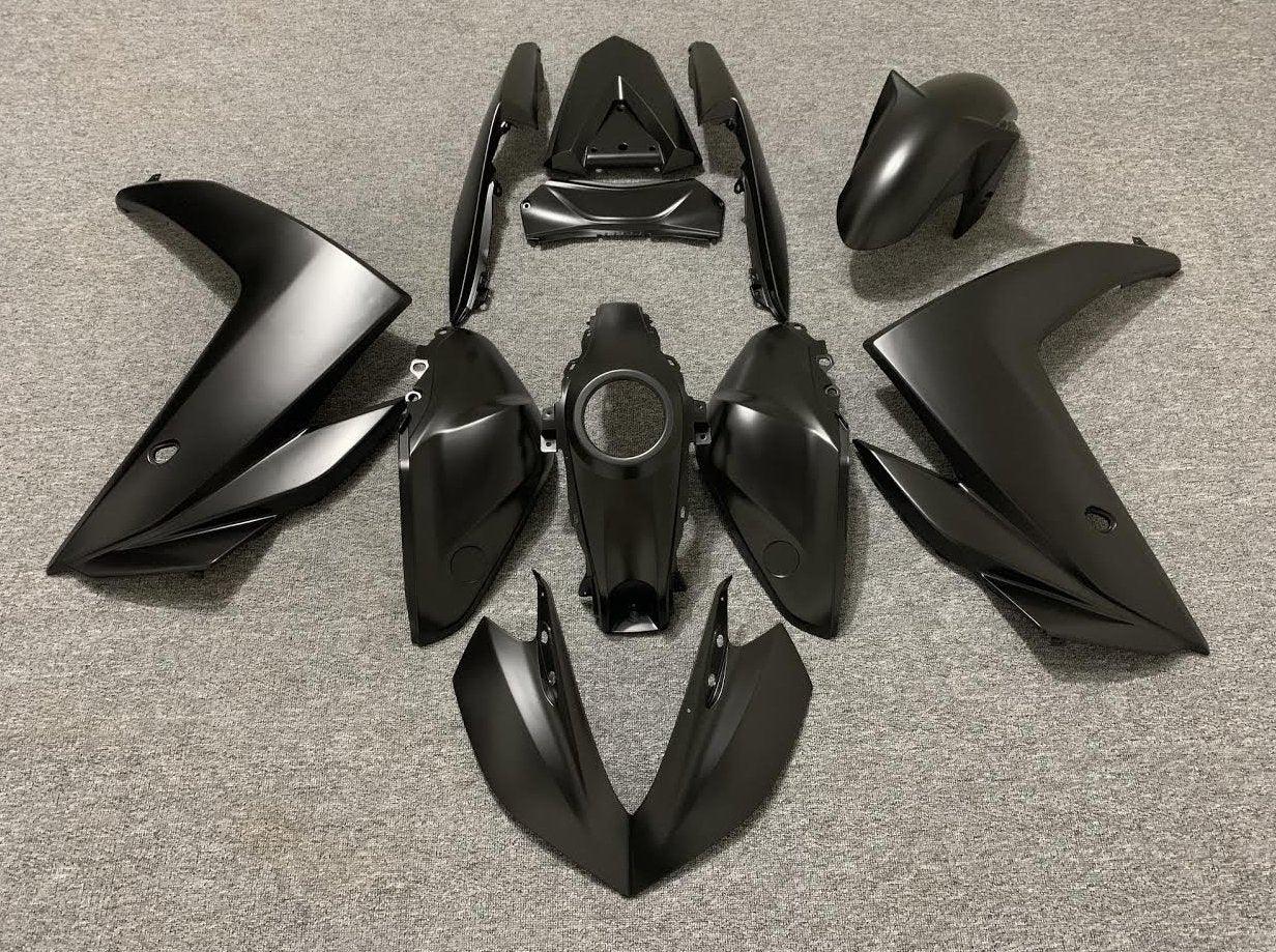 Yamaha R3 Fairings (2015-2018) Matte Black | Kings – Kings Motorcycle ...