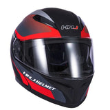 Matte Black, Red and Silver HNJ Modular Full-Face Motorcycle Helmet by KingsMotorcycleFairings.com
