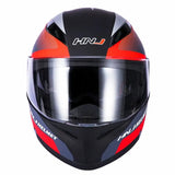 Matte Black, Red and Silver HNJ Modular Full-Face Motorcycle Helmet by KingsMotorcycleFairings.com