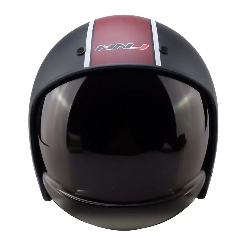 Retro Motorcycle Helmet in Matte Black, Red, White | Kings