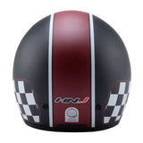 Matte Black, Red and White Checkered Retro Motorcycle Helmet is brought to you by KingsMotorcycleFairings.com