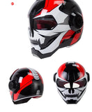 Black, Red and White Skeleton Iron Man Full Face Modular Motorcycle Helmet is brought to you by KingsMotorcycleFairings.com