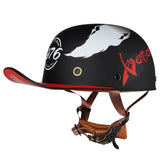 Matte Black, Red and White Venom Retro Baseball Cap Motorcycle Helmet is brought to you by KingsMotorcycleFairings.com