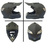 Matte Black & Silver Dirt Bike Motorcycle Helmet at KingsMotorcycleFiarings.com